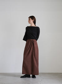 ピーチスキンウエストツイストスカート