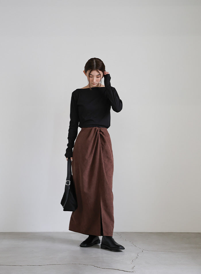 ピーチスキンウエストツイストスカート