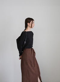 ピーチスキンウエストツイストスカート