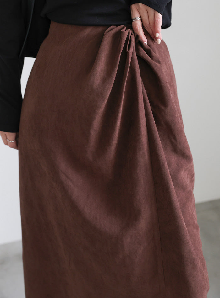 ピーチスキンウエストツイストスカート