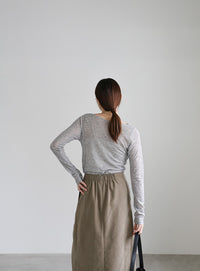 ピーチスキンウエストツイストスカート