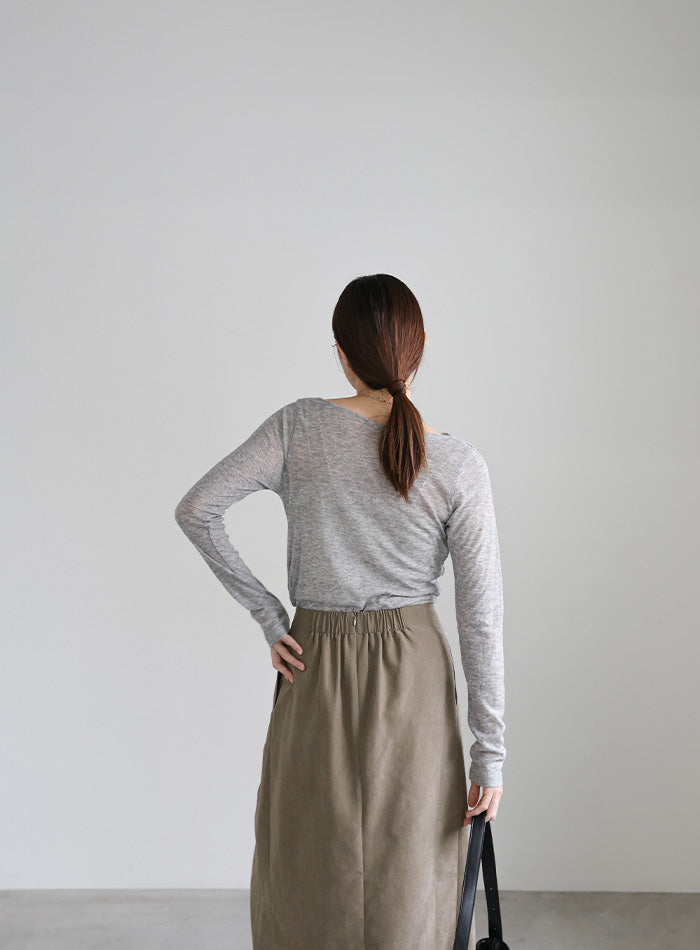 ピーチスキンウエストツイストスカート