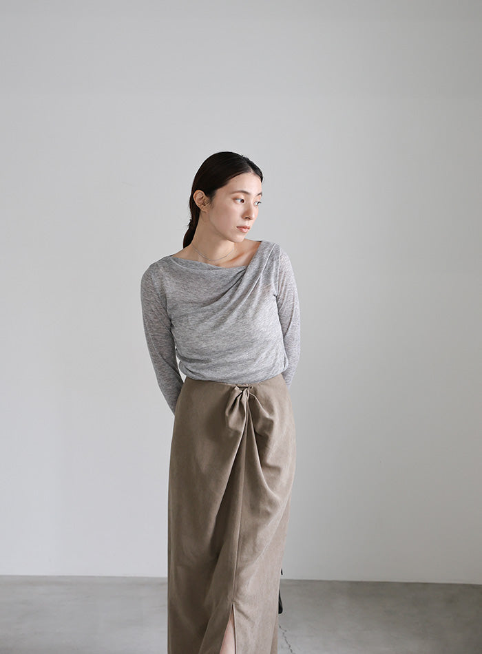 ピーチスキンウエストツイストスカート