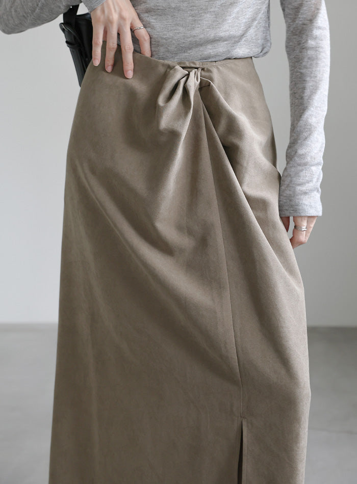 ピーチスキンウエストツイストスカート