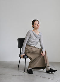 ピーチスキンウエストツイストスカート