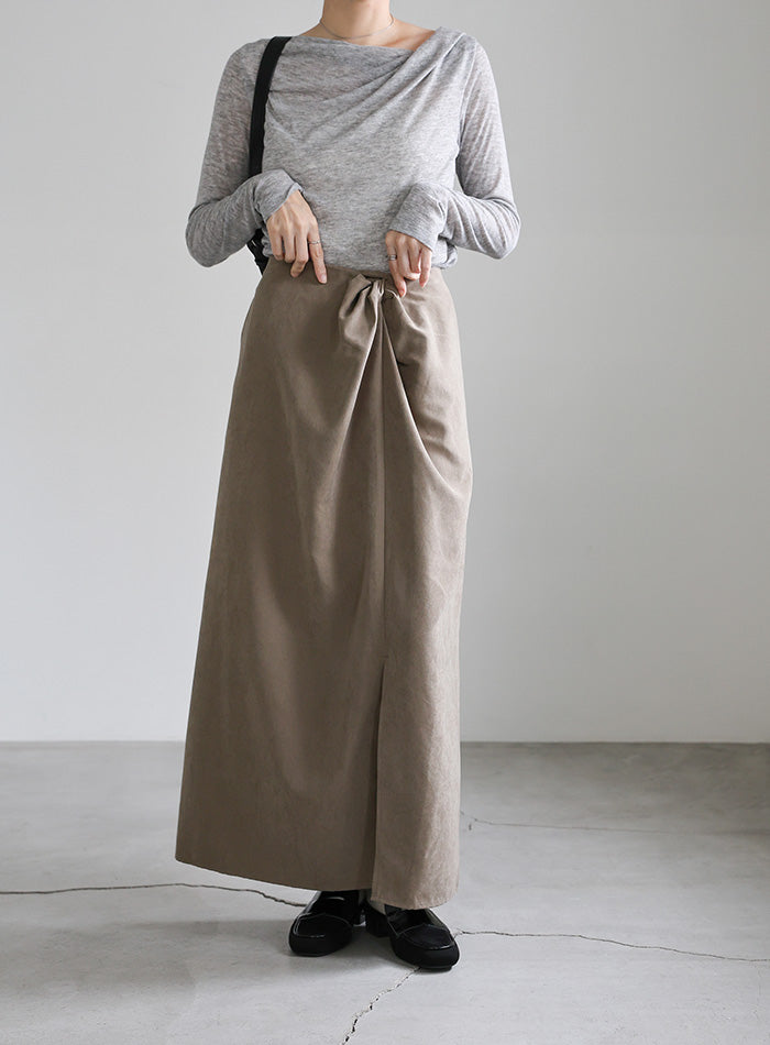 ピーチスキンウエストツイストスカート