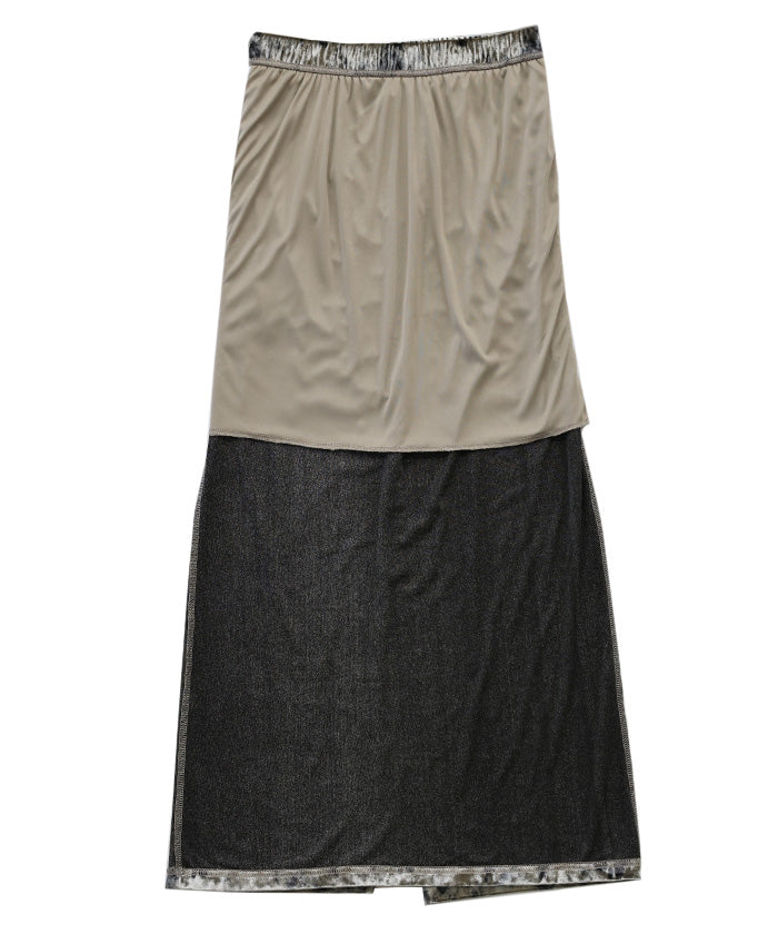 タイダイベロアナロースカート