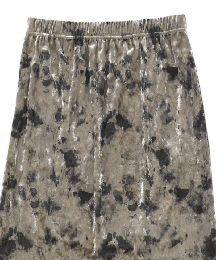 タイダイベロアナロースカート