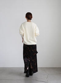 タイダイベロアナロースカート