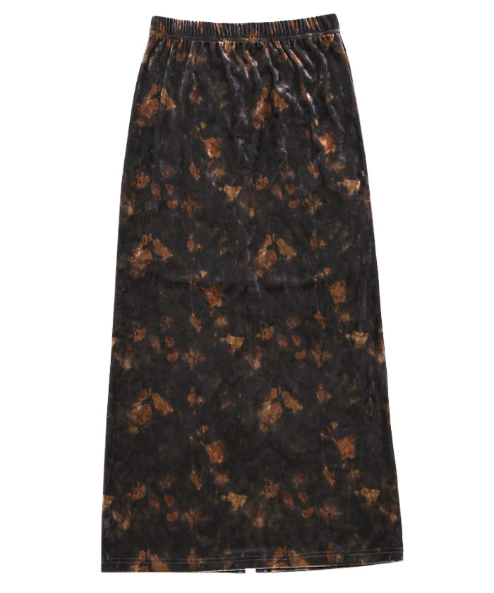 タイダイベロアナロースカート