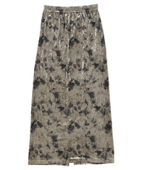 タイダイベロアナロースカート