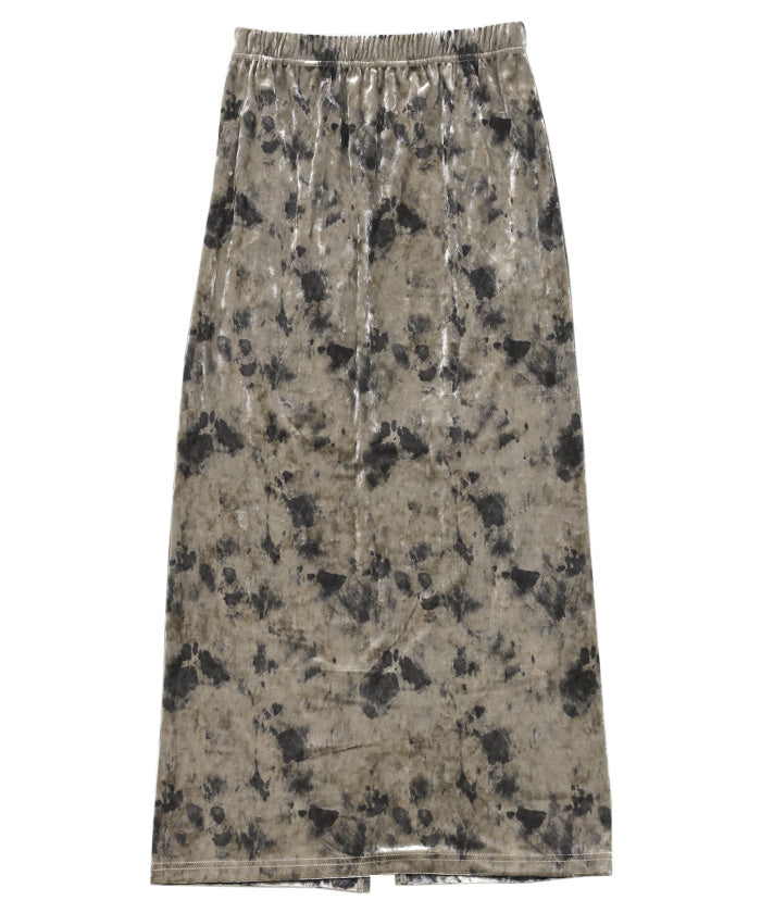 タイダイベロアナロースカート