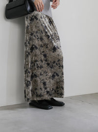 タイダイベロアナロースカート