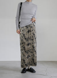 タイダイベロアナロースカート