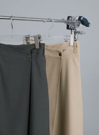 【Et】Wrap Design I-Line Skirt