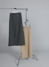 【Et】Wrap Design I-Line Skirt