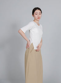 【Et】Wrap Design I-Line Skirt