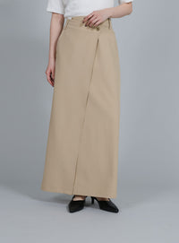 【Et】Wrap Design I-Line Skirt