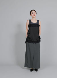 【Et】Wrap Design I-Line Skirt