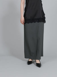 【Et】Wrap Design I-Line Skirt
