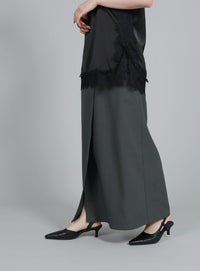 【Et】Wrap Design I-Line Skirt