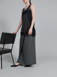 【Et】Wrap Design I-Line Skirt