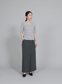 【Et】Wrap Design I-Line Skirt
