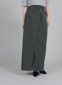 【Et】Wrap Design I-Line Skirt