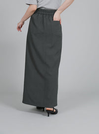 【Et】Wrap Design I-Line Skirt
