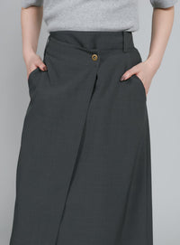 【Et】Wrap Design I-Line Skirt