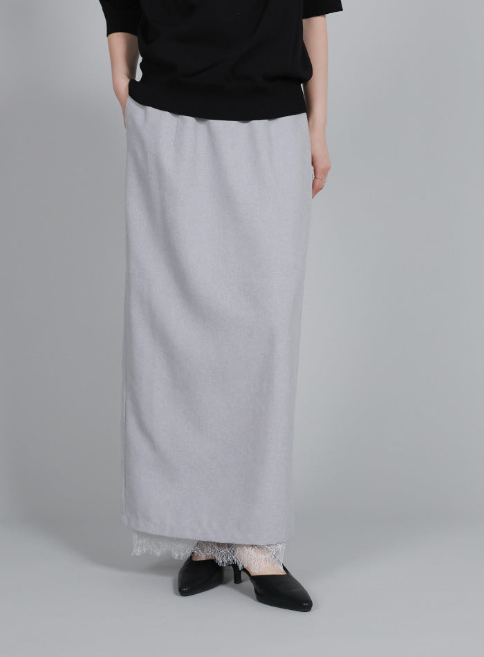 Et】Lace-Layered Back Slit Skirt – SELECT MOCA