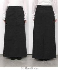 ウールライクIラインスカート