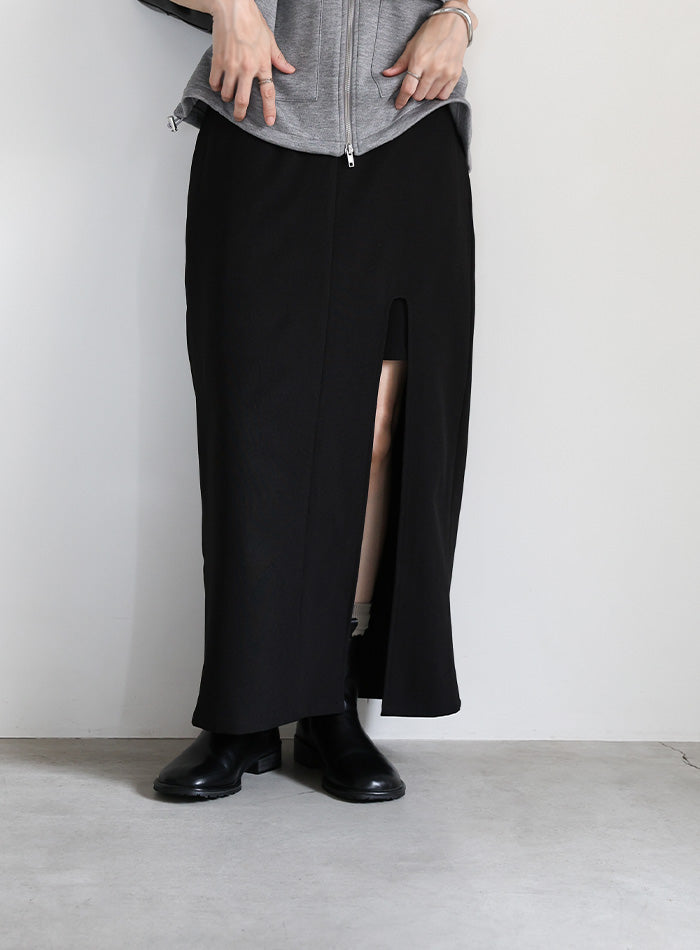 スカート Acetate Polyester CurveineSlit Skeirt3 フェイクレイヤードスリットスカート – SELECT MOCA
