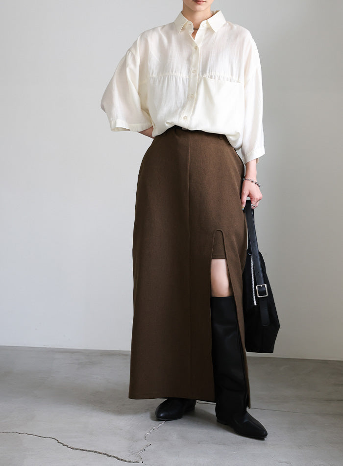 フェイクレイヤードスリットスカート – SELECT MOCA