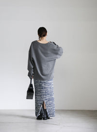 メランジニットタイトスカート