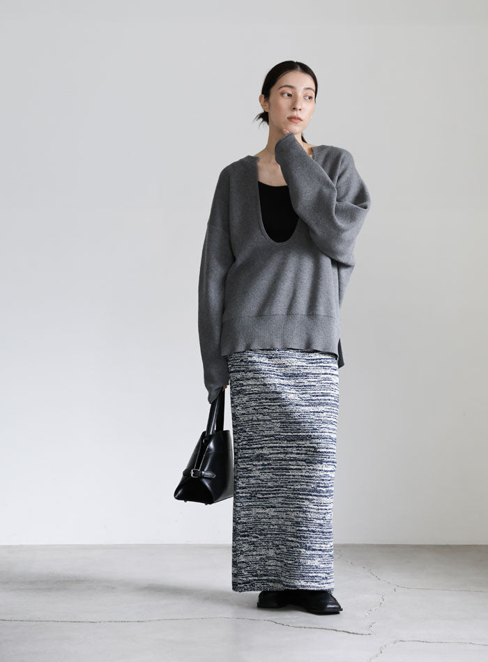 メランジニットタイトスカート