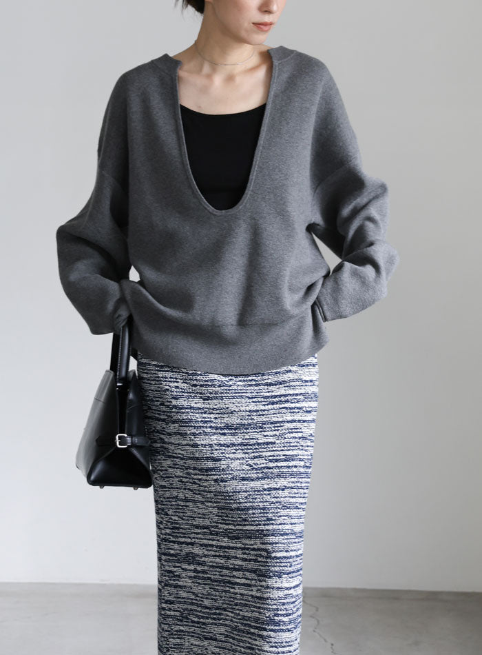 メランジニットタイトスカート