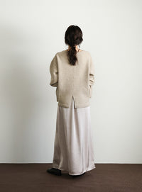 【Et】Satin Washer Narrow Skirt