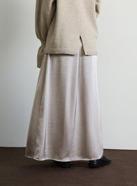 【Et】Satin Washer Narrow Skirt