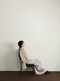 【Et】Satin Washer Narrow Skirt