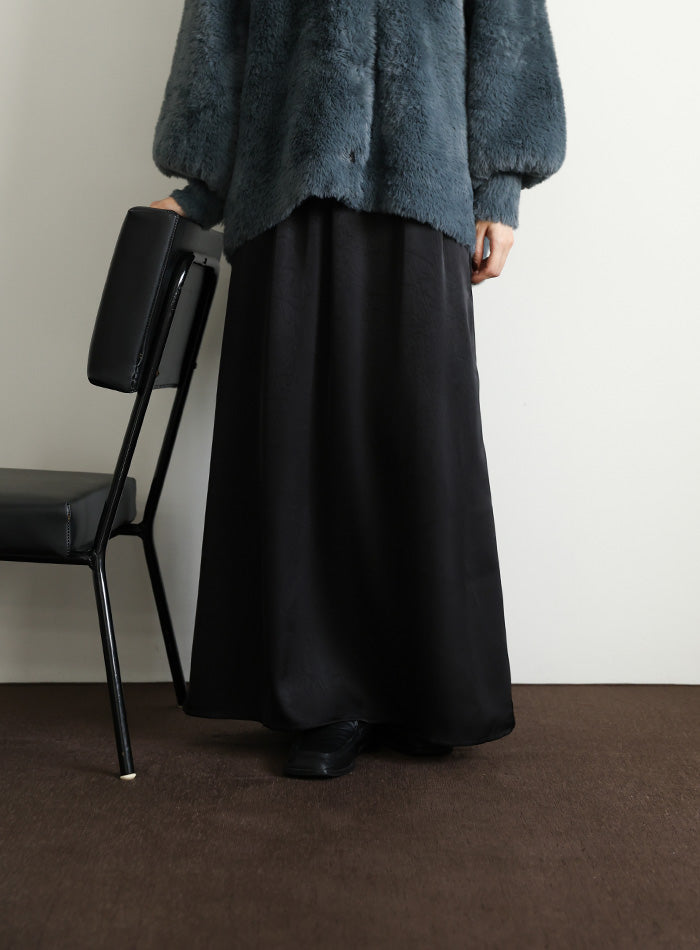 【Et】Satin Washer Narrow Skirt