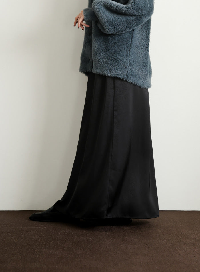 【Et】Satin Washer Narrow Skirt