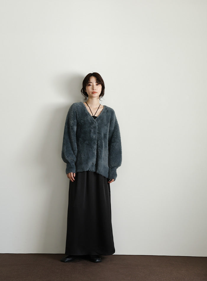 【Et】Satin Washer Narrow Skirt