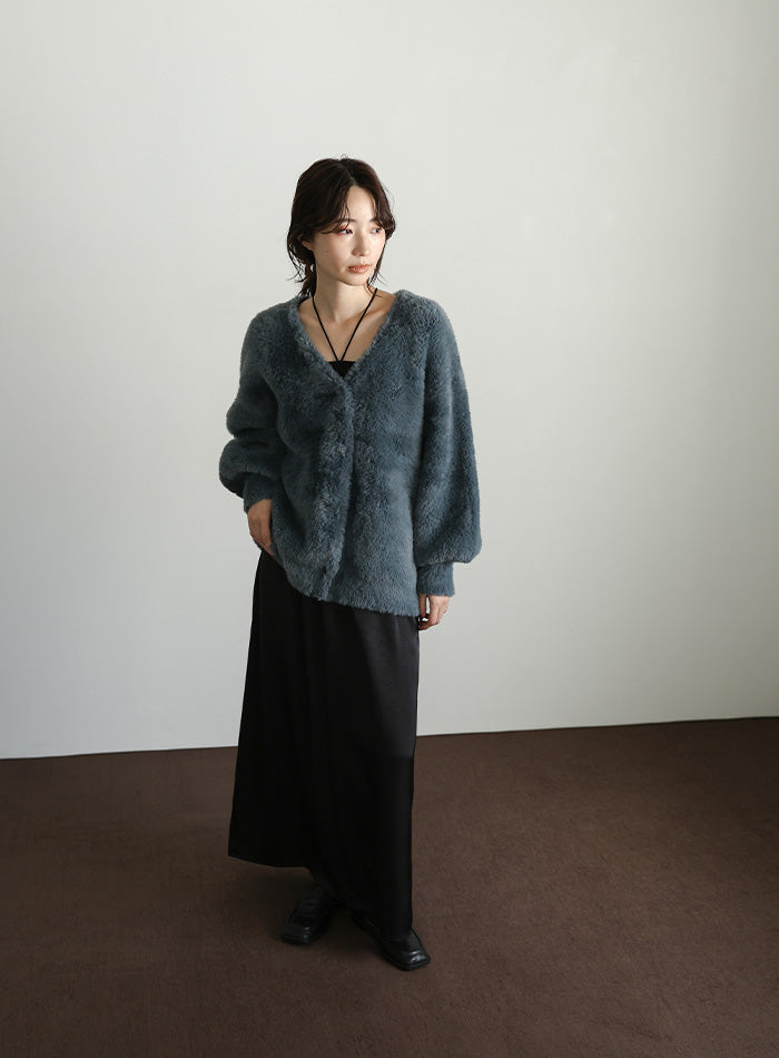 【Et】Satin Washer Narrow Skirt