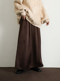 【Et】Satin Washer Narrow Skirt