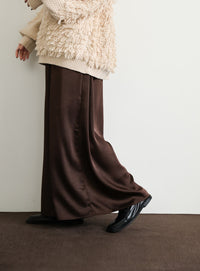 【Et】Satin Washer Narrow Skirt