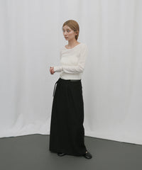 ウエストリボンラップIラインスカート