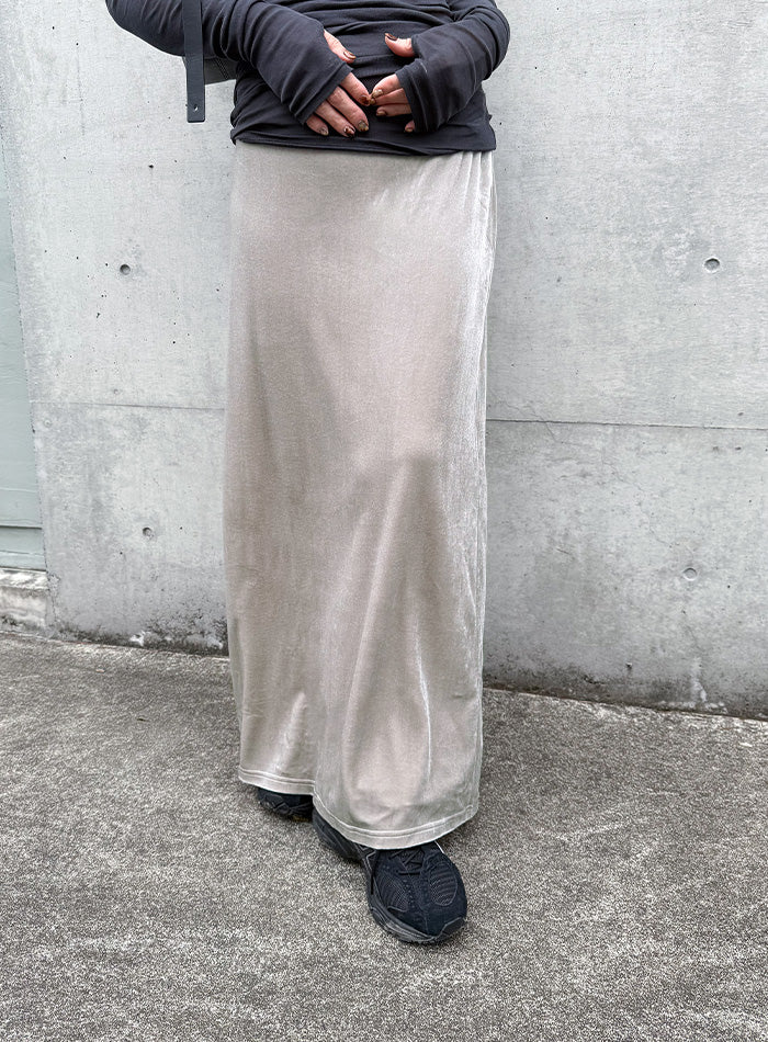 ベロアIラインロングスカート【by SON】