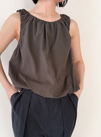 サッカーチェックバルーンタンクトップ【by SON】