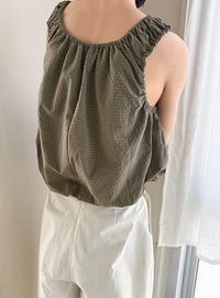 サッカーチェックバルーンタンクトップ【by SON】